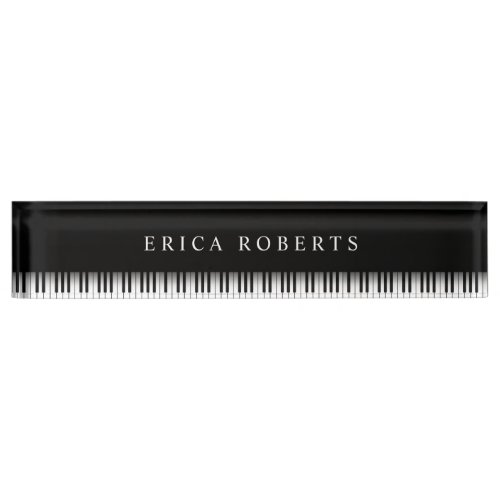 Music Teacher Elegant Piano Keys Dark Name Plate