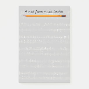 Music Teacher Elegant Silver Musical Post-it Notes