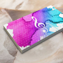 Music Teacher Elegant Watercolor Modern Business Card