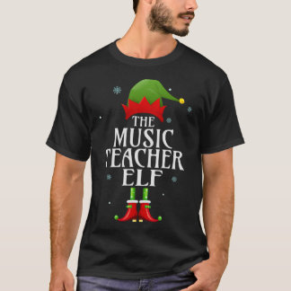 Music Teacher Elf Xmas Matching Family Group Chris T-Shirt