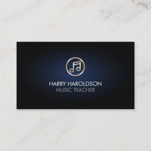 Music Teacher Faux Gold Music Note Icon Business Card