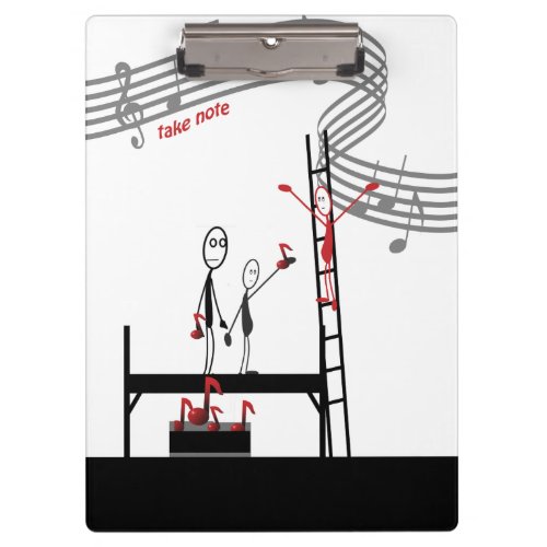 Music Teacher Funny Stickman Clipboard