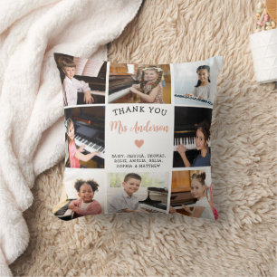 Music Teacher Gift Photo Collage Throw Pillow