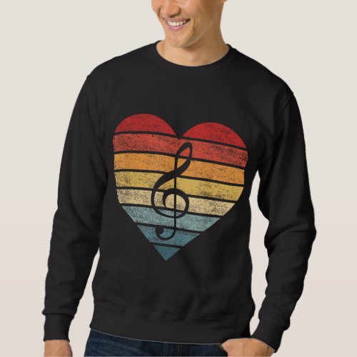 Music Teacher Gifts Retro Sunset Note Music School Sweatshirt