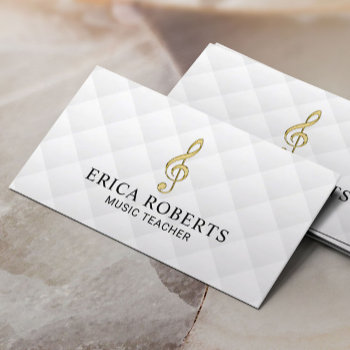 Music Teacher Gold 3d Clef Symbol Musical Business Card by cardfactory at Zazzle