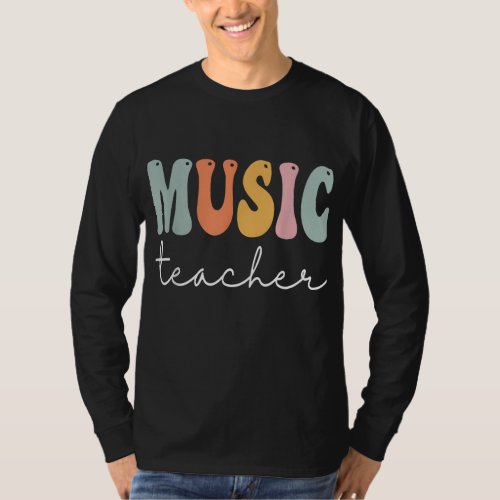Music Teacher Groovy Women Appreciation Day Back T T_Shirt
