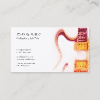 Music Teacher Guitar Lessons Silk Finish Luxe Business Card by art_grande at Zazzle