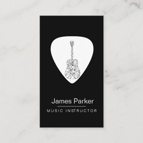 Music Teacher Guitar Logo Minimalist Musician Business Card