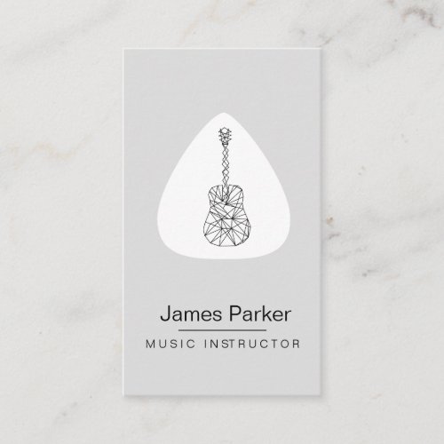 Music Teacher Guitar Logo Minimalist Musician Business Card