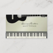 Music Teacher Guitar Piano Keyboard Musician Business Card at Zazzle