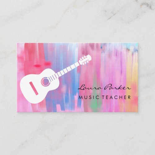 Music Teacher Guitar Player instrument  Business C Business Card