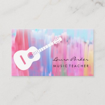 Music Teacher Guitar Player Instrument  Business C Business Card by tsrao100 at Zazzle