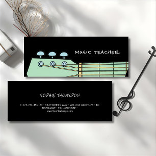 Music teacher guitar private lessons mini business card