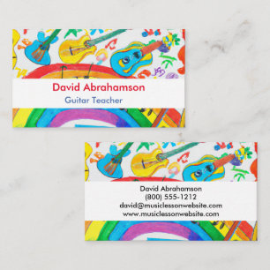 Music Teacher Guitar Teacher Piano Teacher Lessons Business Card