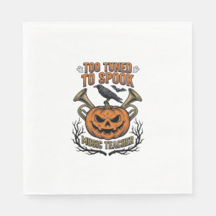 Music Teacher Halloween Pumpkin Engraving Shirt De Napkins