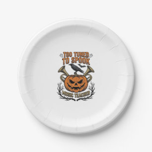 Music Teacher Halloween Pumpkin Engraving Shirt De Paper Plates
