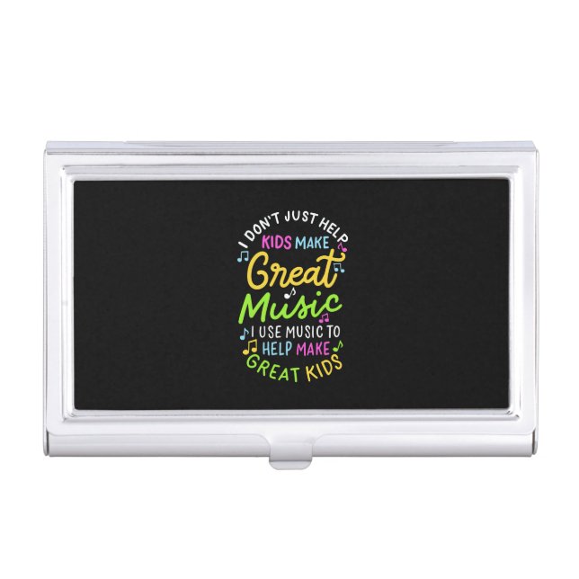 Music Teacher - Help Kids Make Music Gift Business Card Case (Front)