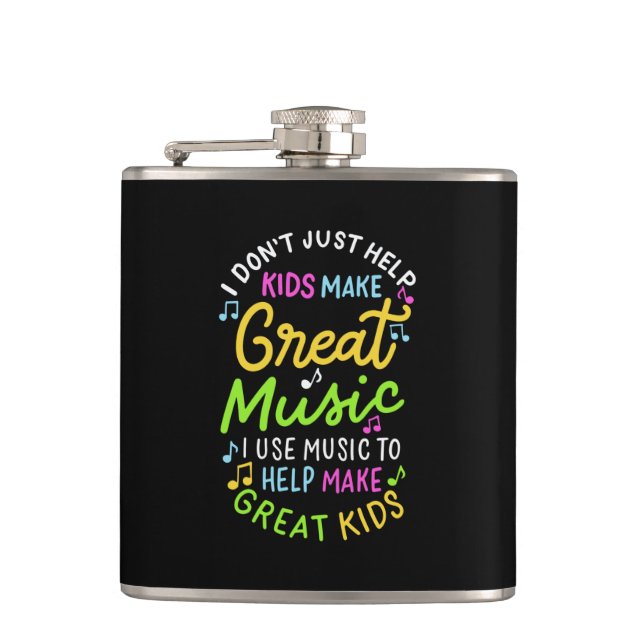 Music Teacher - Help Kids Make Music Gift Flask (Front)