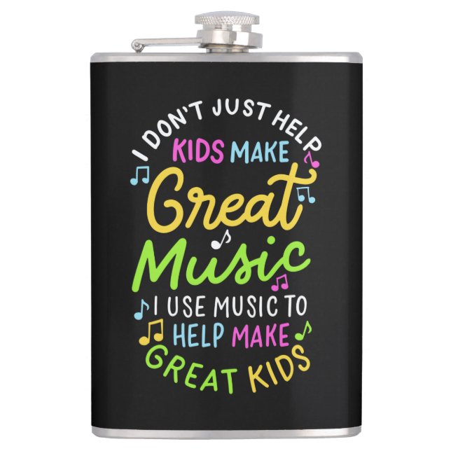 Music Teacher - Help Kids Make Music Gift Flask (Front)