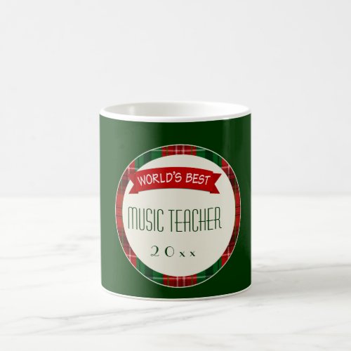 Music Teacher Holiday Plaid Christmas Gift Mugs