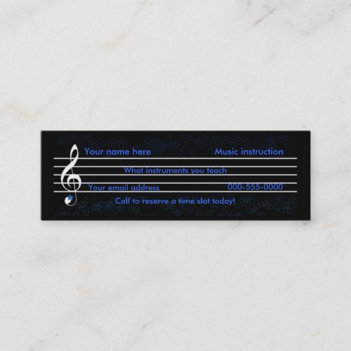 music teacher/instruction business cards