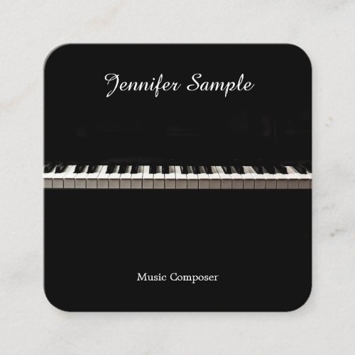 Music Teacher Instructor Elegant Template Modern Square Business Card
