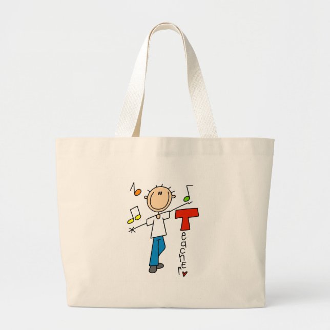 Music Teacher Large Tote Bag (Front)
