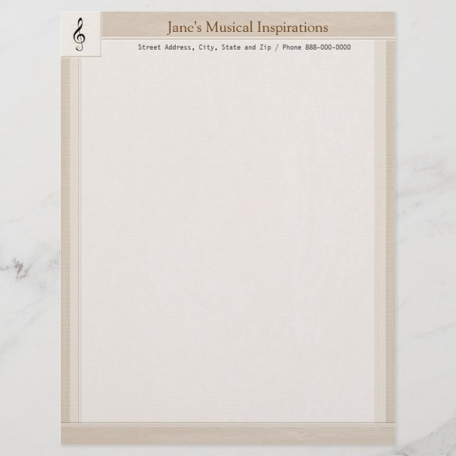 Music Teacher Letterhead Stationary (Front)