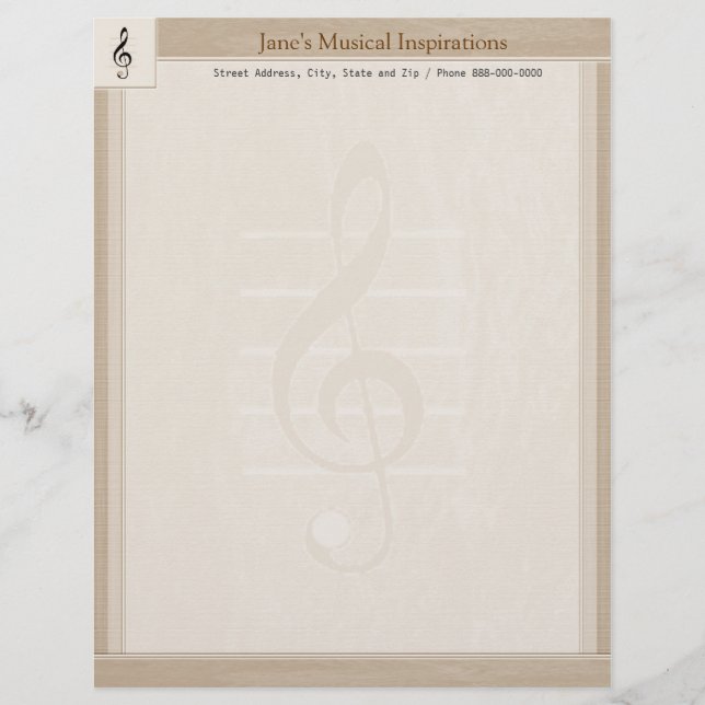 Music Teacher Letterhead Stationary (Front)