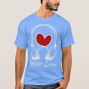 Music Teacher Music-Lover I Heart Music Headphones T-Shirt