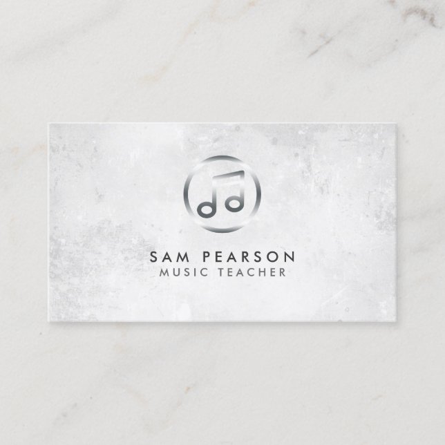 Music Teacher Music Note Icon Business Card (Front)