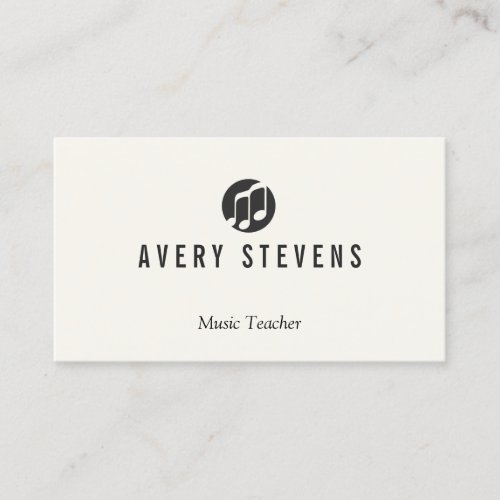 Music Teacher Music Notes Logo Musician Business Card