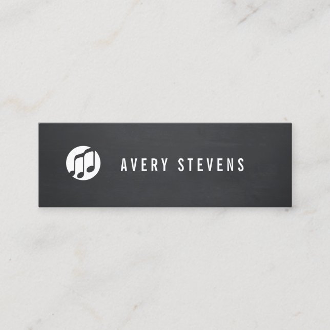 Music Teacher, Music Notes, Musician Mini Business Card (Front)