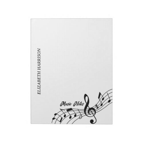 Music Teacher Music Notes Treble Clef Notepad