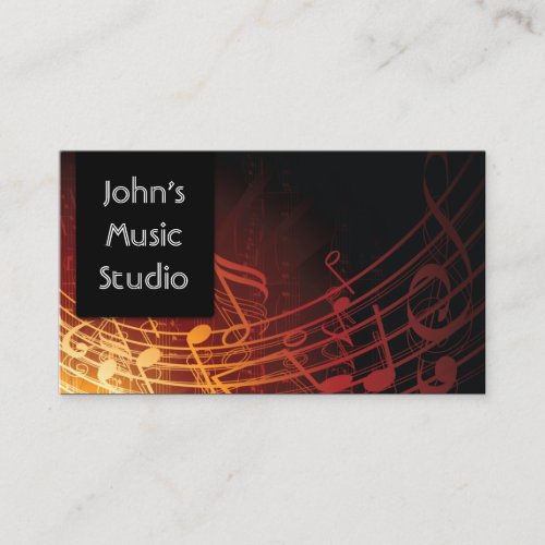 Music Teacher Music Studio Elegant Musical Business Card