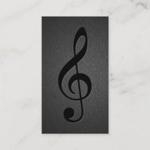 Music Teacher Musical Clef Symbol Elegant Black Business Card
