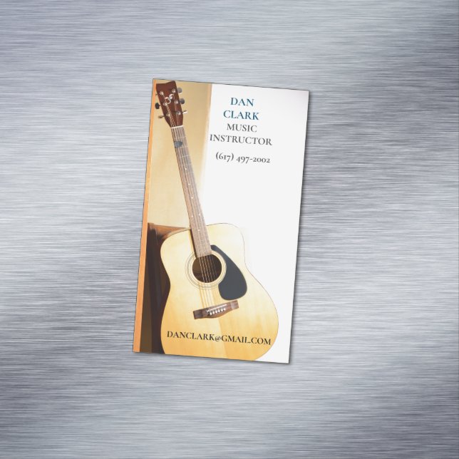 Music Teacher/Musician/ Guitar  Business Card Magnet (In Situ)