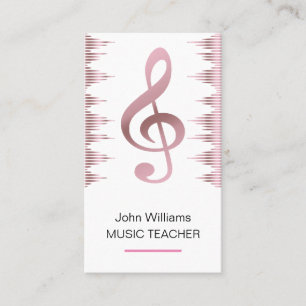 Music Teacher Musician Rose Gold Elegant Business  Card