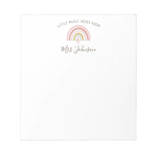 Music Teacher Notes Custom Name Rainbow Notepad