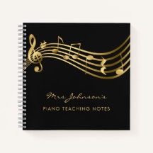 Music Teacher Notes Gold&Black Elegant