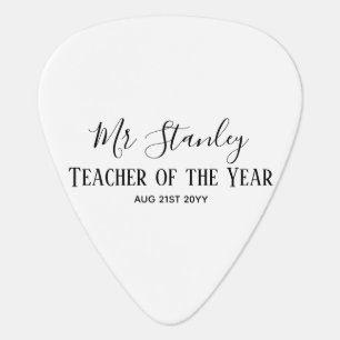 MUSIC Teacher of the Year Personalized Modern Text Guitar Pick