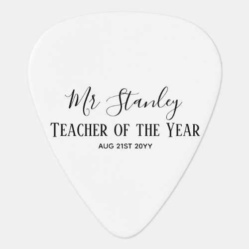 MUSIC Teacher of the Year Personalized Modern Text Guitar Pick