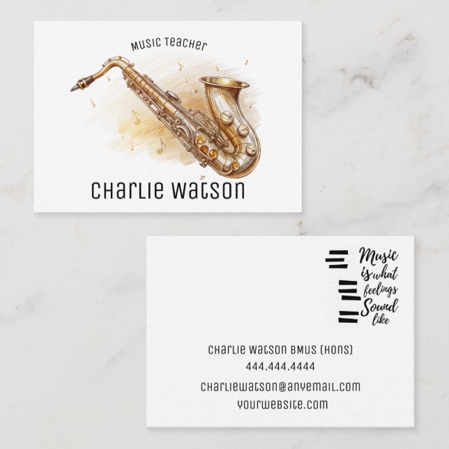Music Teacher Personalized Business Card (Front/Back)