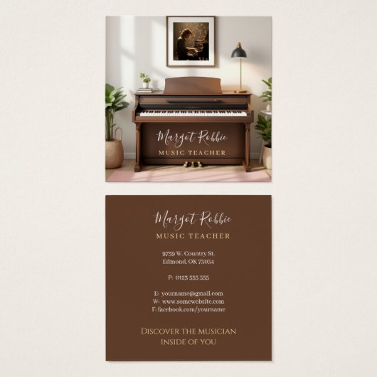Music Teacher | Pianist Business Card (Front & Back)