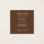 Music Teacher | Pianist Business Card (Back)