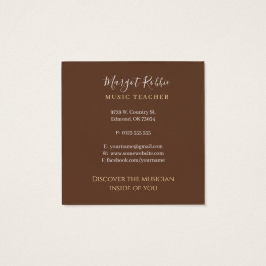 Music Teacher | Pianist Business Card (Back)