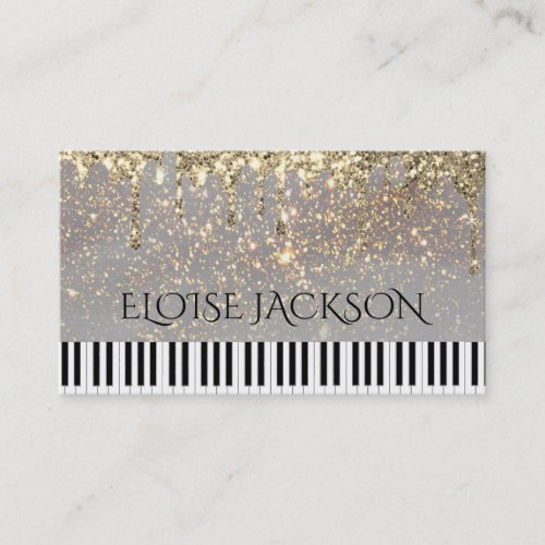 music teacher pianist elegant  business card