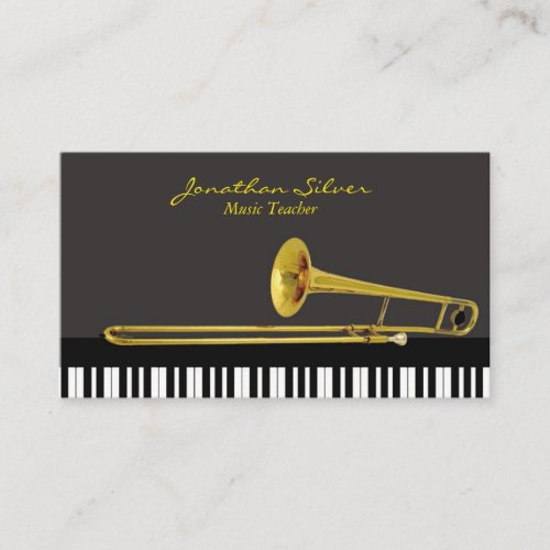 Music Teacher Piano Keyboard and Trombone Business Card