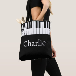 Music Teacher Piano Keyboard Dark Tote Bag