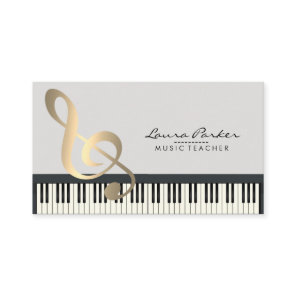 Music Teacher Piano Keyboard Musician Pianist Business Card